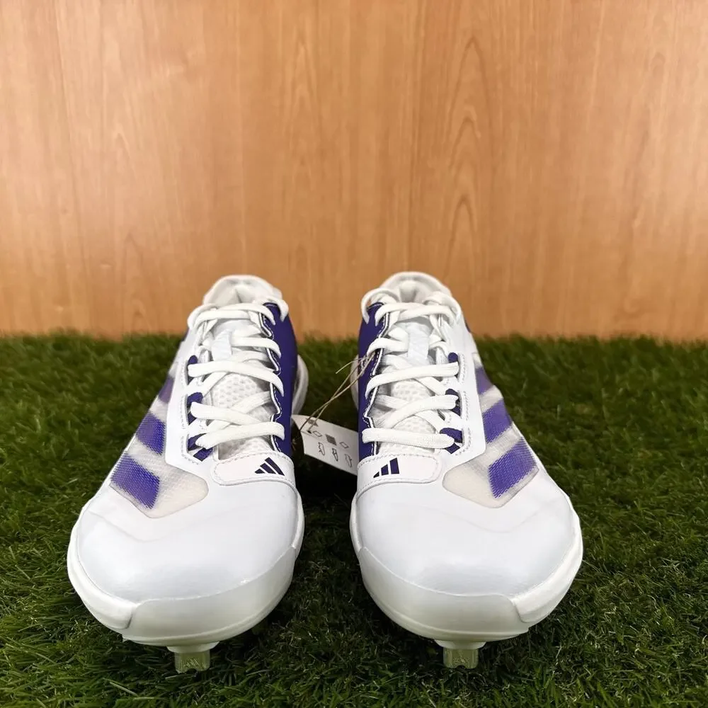 adidas Adizero Impact NCAA Purple White Baseball Cleats JR3062 Men's Size 6.5